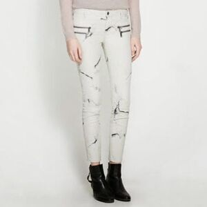 ZARA: MARBLE EFFECT PRINT WAXED‎ PANTS SLIM JEANS